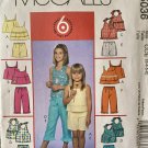 McCalls M5036 Girl's Summer Tops, shorts and Capris Sewing Pattern Uncut Size 3-6