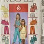 McCalls M5036 Girl's Summer Tops, shorts and Capris Sewing Pattern Uncut Size 3-6