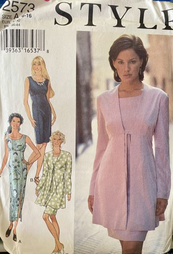 STYLE 2573 Misses' DRESS & JACKET Sewing Pattern size 6-16 UC/FF