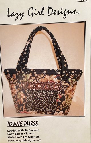 Lazy Girl Designs 107 Towne Purse 10 pockets sewing pattern