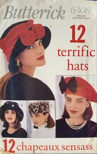 Butterick 6308 12 Terrific Hats Sewing Pattern All Sizes Included