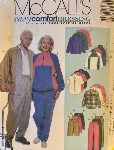 McCalls Sewing Pattern 9526 Jacket Shirt Pants Shorts Unisex Size Large 38", 40"