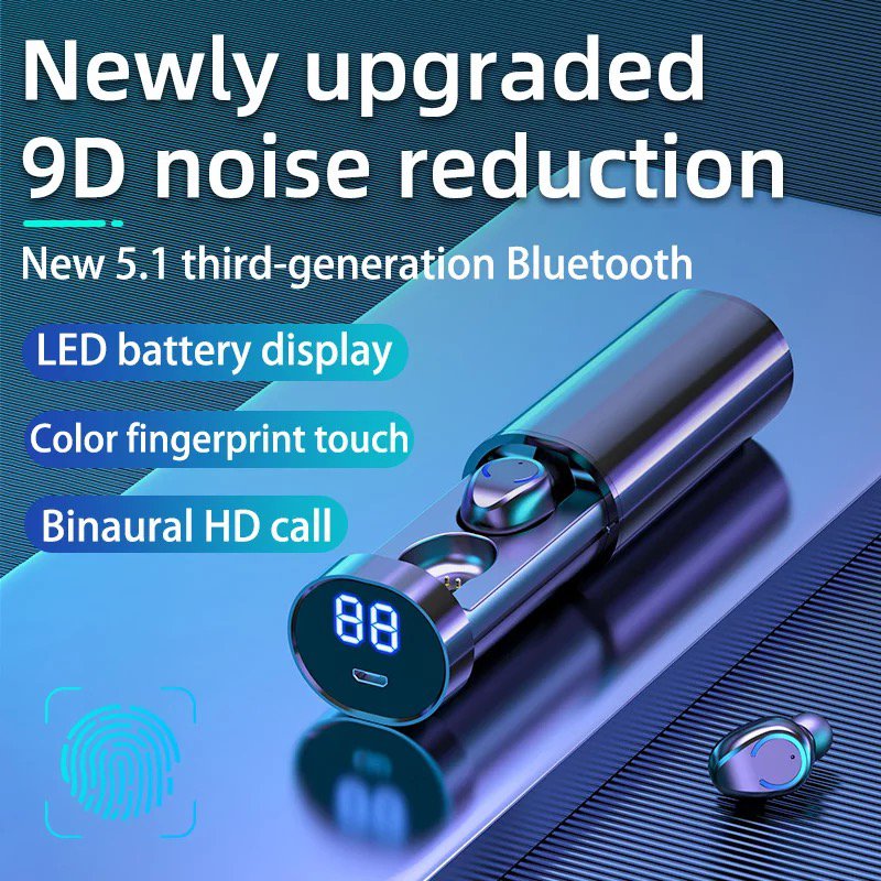 5.1 third-generation Bluetooth headset 9D panoramic sound noise reduction waterproof smart Earpiece