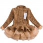 Warm Knitted Chiffon Girl Party Dress