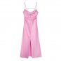 Elegant Spaghetti Strap Backless Satin Dress