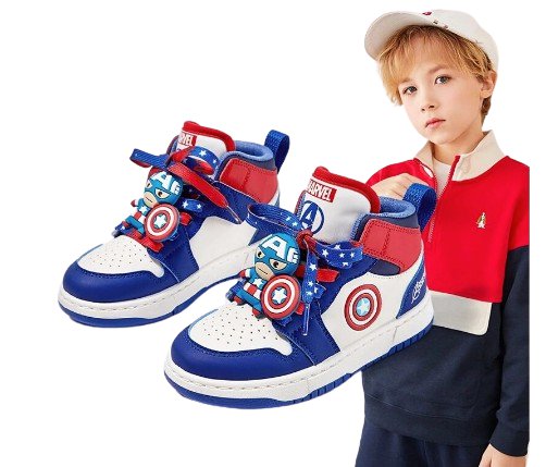 Children Disney Cartoon Spiderman Captain America Sports Shoes