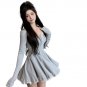 Women French Style Square Collar Korean Dress