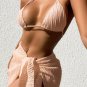 3 Pieces Women Swimsuit Halterneck Backless Bikini Set
