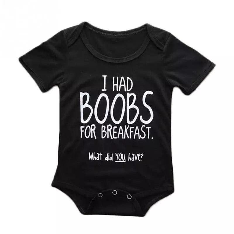 Baby Unisex I Had Boobs For Breakfast Jumpsuit