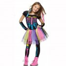 Girls Colorful Skeleton Party Dress Halloween Costume