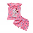 Newborn Girls Cat T Shirt Tops Short Sets Suit Clothes