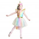 Toddler Girls Rainbow Unicorn Horn Party Dress