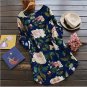 Long Sleeve Beach Round Neck Loose Short Dress
