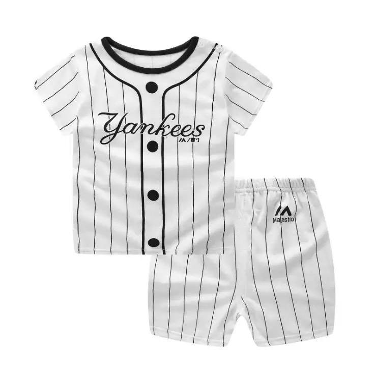 Baby Boy Striped Yankees T-shirt+ Short Tracksuit