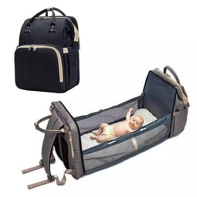 3-in-1 Baby Diaper Bag with Portable Foldable Bassinet & Changing Station