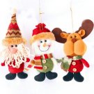 Plush Santa, Snowman & Reindeer Ornaments Christmas Tree Decor