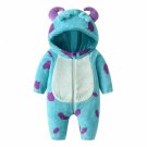 Baby Monster Fleece Jumpsuit Costume Warm Hooded Romper