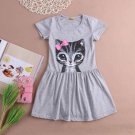 Adorable Beautiful Girl Dress Cat Print Clothes