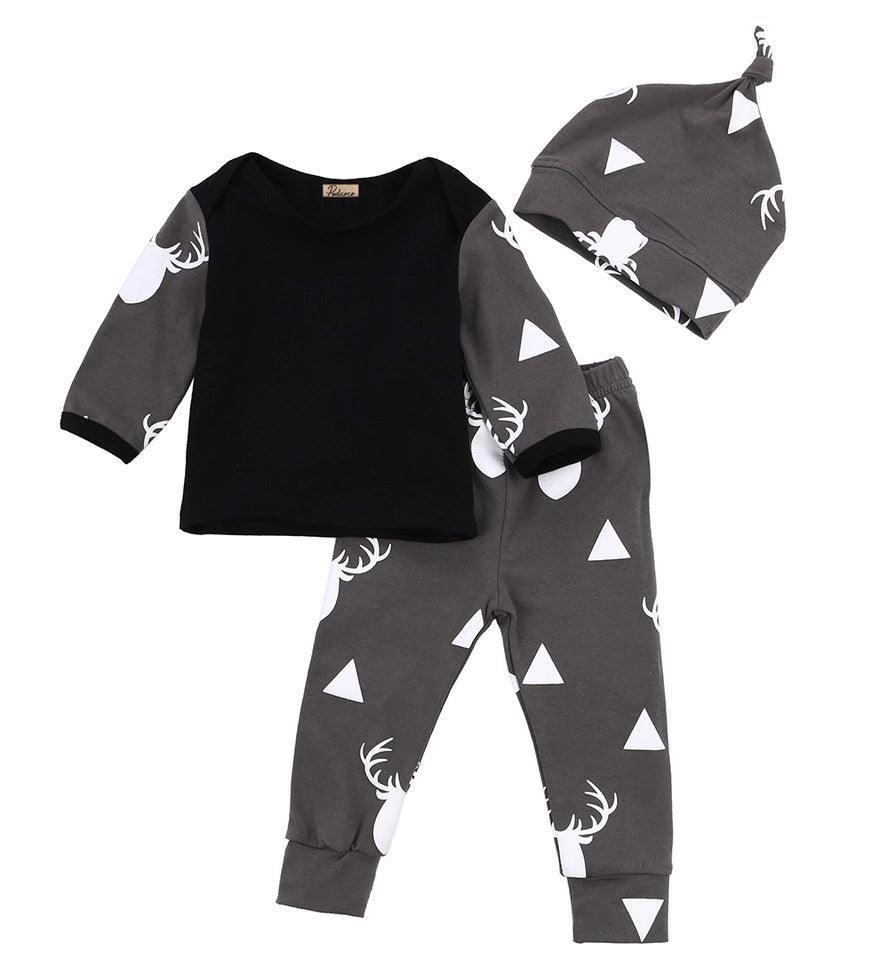 Baby Boy Beanie Onesie Pants Outfit Clothes