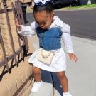 Baby Girl Botton Down Shirt Dress Denim Cami Top Outfit