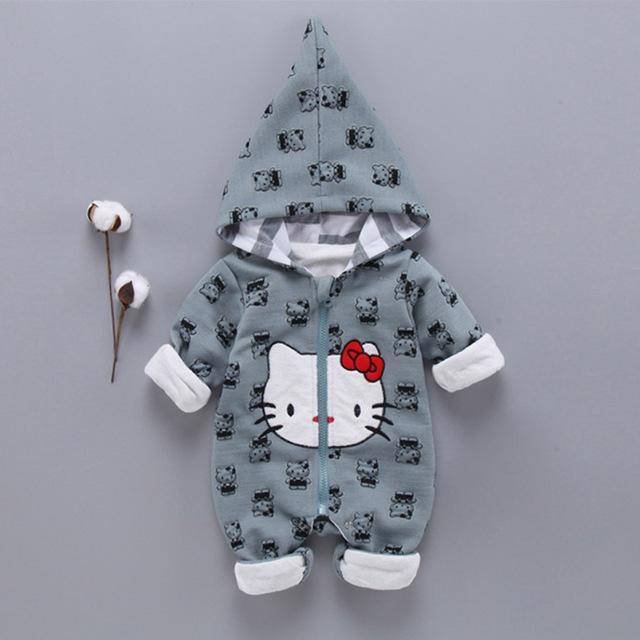 Baby Girl Kitty Cat Outerwear Romper