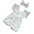 Baby Girl Lotus Flower Jumpsuit & Headband
