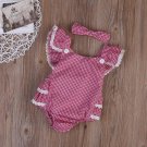 Baby Girl Sleeveless Romper Jumpsuit Headband Clothes