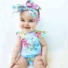 Baby Girls Bodysuit Flower Headband Outfit
