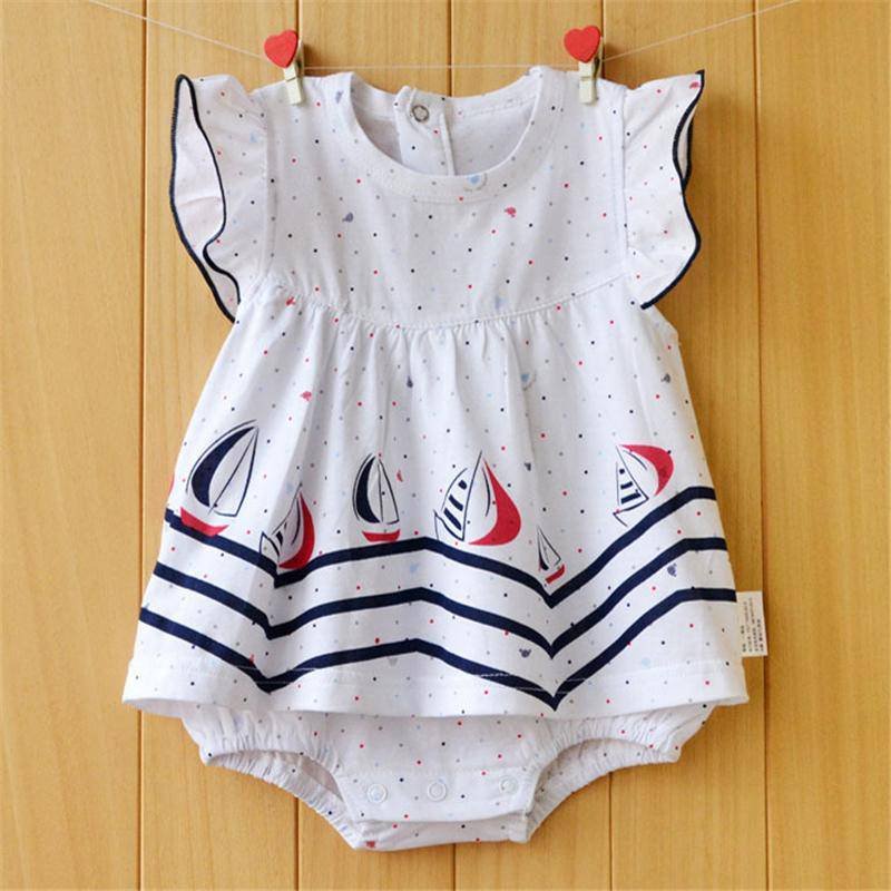 Baby Girls Flower Romper Cotton Jumpsuit