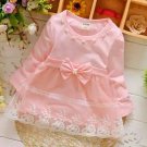 Baby Girls Long Sleeve Lace Bow Birthday Dress