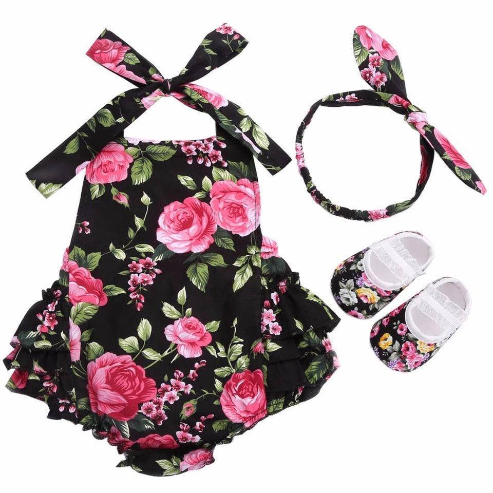 Baby Girls Sets Headband Shoe Romper