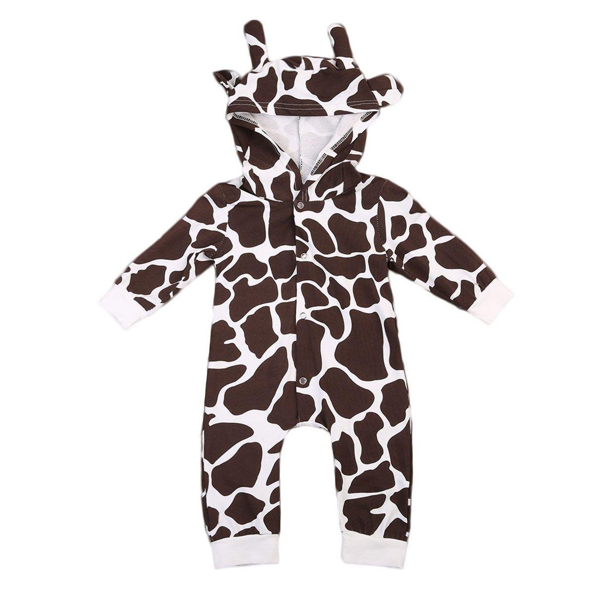 Baby Milk Cow Hooded Romper Costume
