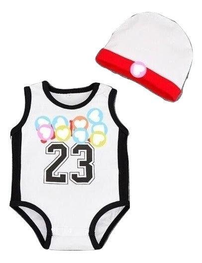 Beanie Newborn Letter Jersey Romper
