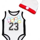 Beanie Newborn Letter Jersey Romper