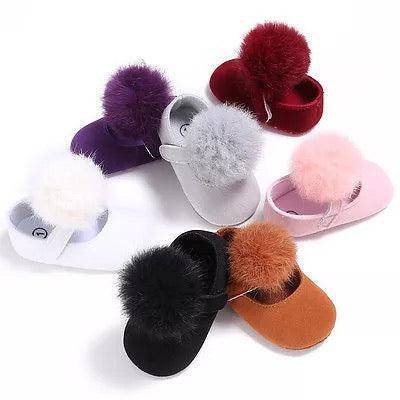 Beautiful Baby Girl Princess Soft Plush Pom Shoes