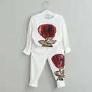 Beautiful Girls Rose Floral Embroidered Outfit