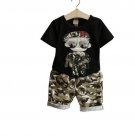 Boys Short Sleeve T Shirt Suit Camo Short