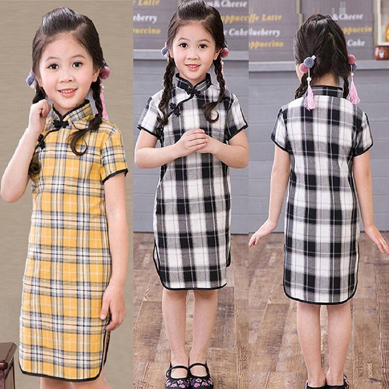 Children Qipao Chinese New Year Cheongsam Girls Clothes