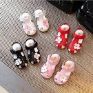 Children Solid Baotou Flower Leather Sandals