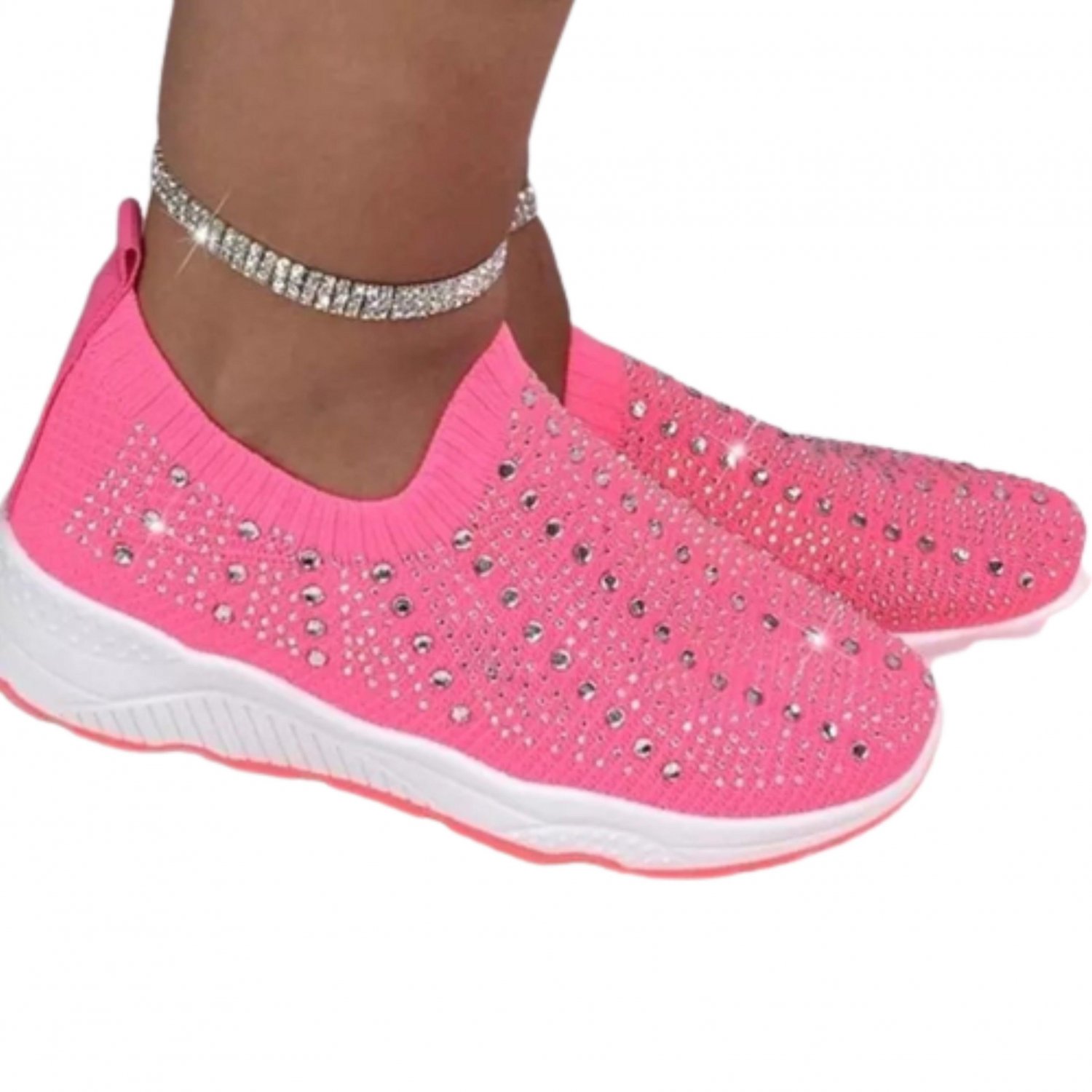 Comfortable Female Casual Mesh Crystal Breathable Shoes
