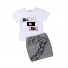 Complete Set Kid Baby You Go Girl Tops Skirt Clothes