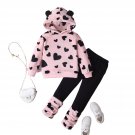 Kids Fuzzy Heart Hoodie and Pants Winter Set