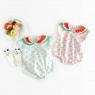 Cute Baby Girls Print Melon Collar Bodysuit