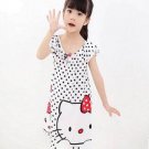 Girls Polka Dot Cartoon Nightdress Soft Cotton Sleepwear Gown