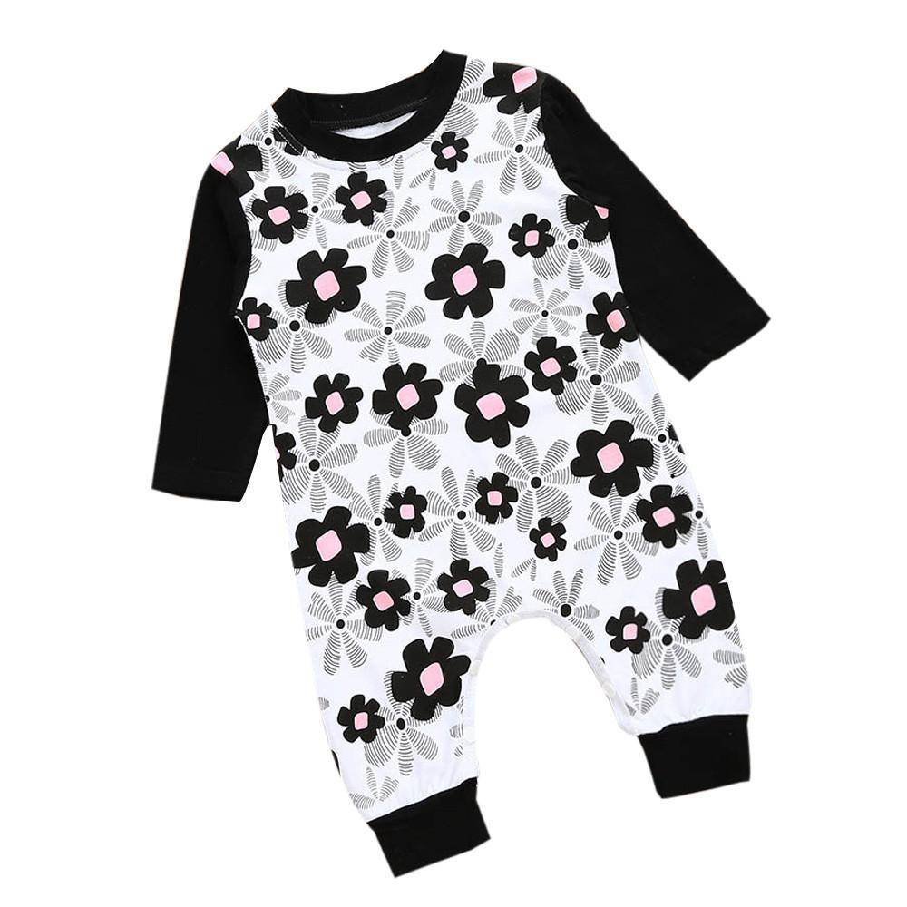 Cute Newborn Baby Girls Floral Romper Cotton Outfit