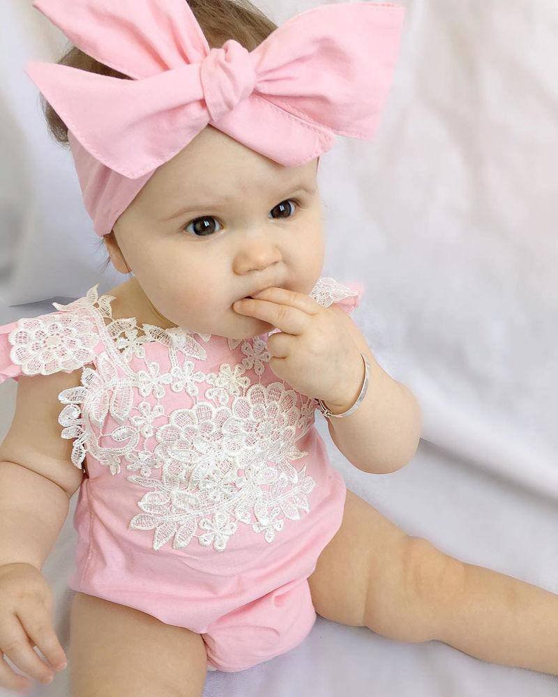 Cute Pink Romper Onesies Baby Girls Romper