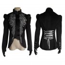 Women's Gothic Victorian Steampunk Jacket Lace-Up Back Coat