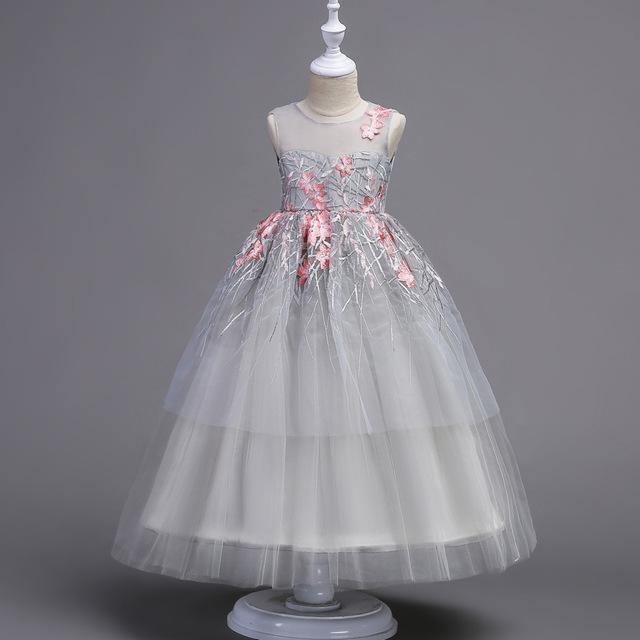 Embroidered sleeveless princess birthday party dress