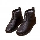 Women's Winter Leather Ankle Boots with Side Zipper & Warm Lining