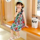 Girls Tropical Animal Print Sleeveless Dress Summer Outfit